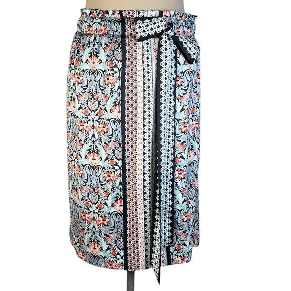 LOFT Dresses & Skirts - LOFT Floral Faux Wrap Skirt Blue, Pink, Mint Green Patterned, Size Small